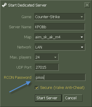 Админка через RCon — Делаем себя админом CS сервера