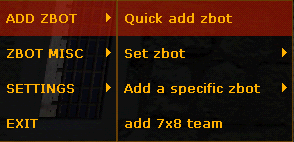 H, +commandmenu, меню управления Zbot — Скачать Zbot 1.6